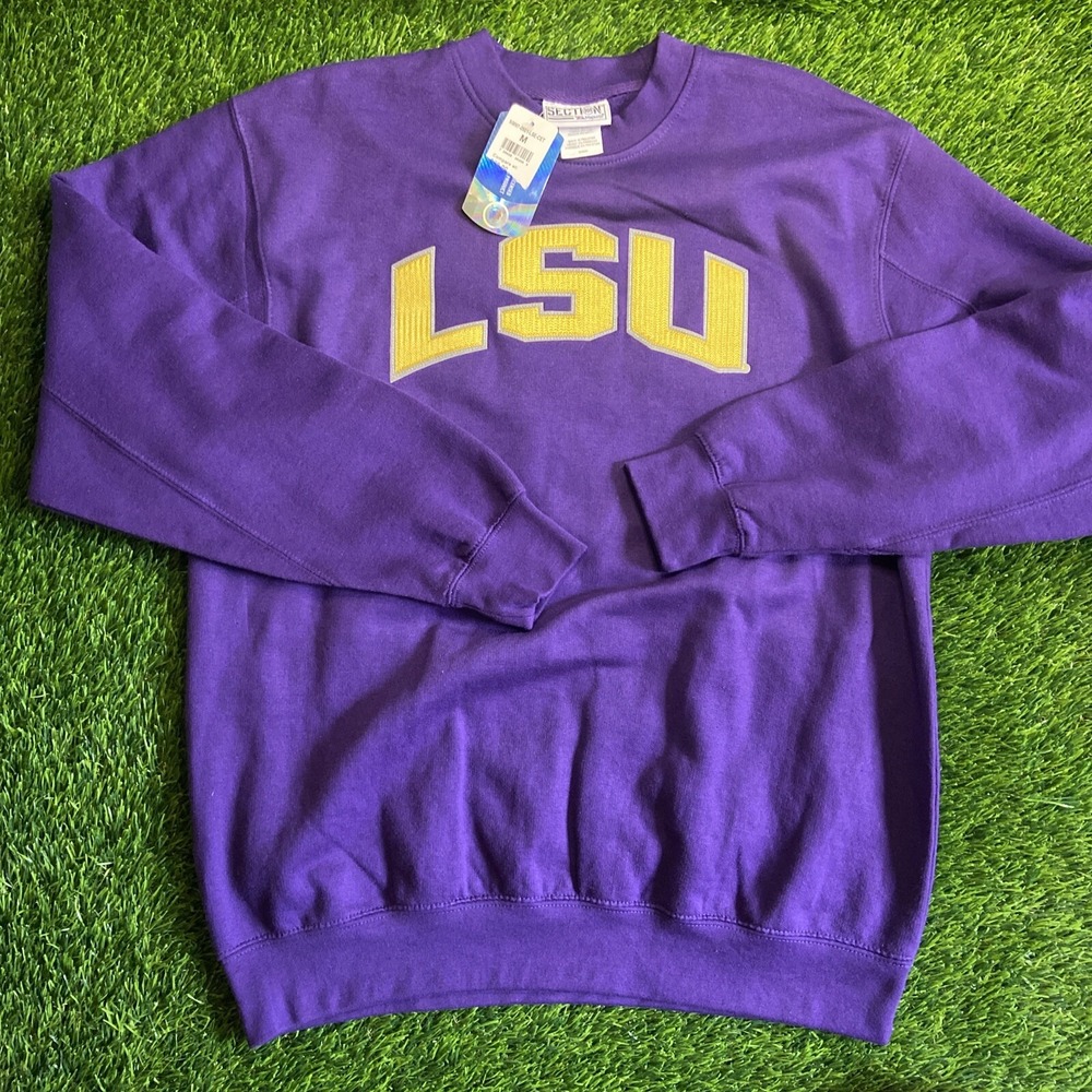 NOS Vintage LSU Tigers Majestic Crewneck Sweatshirt Adult M Pullover NCAA